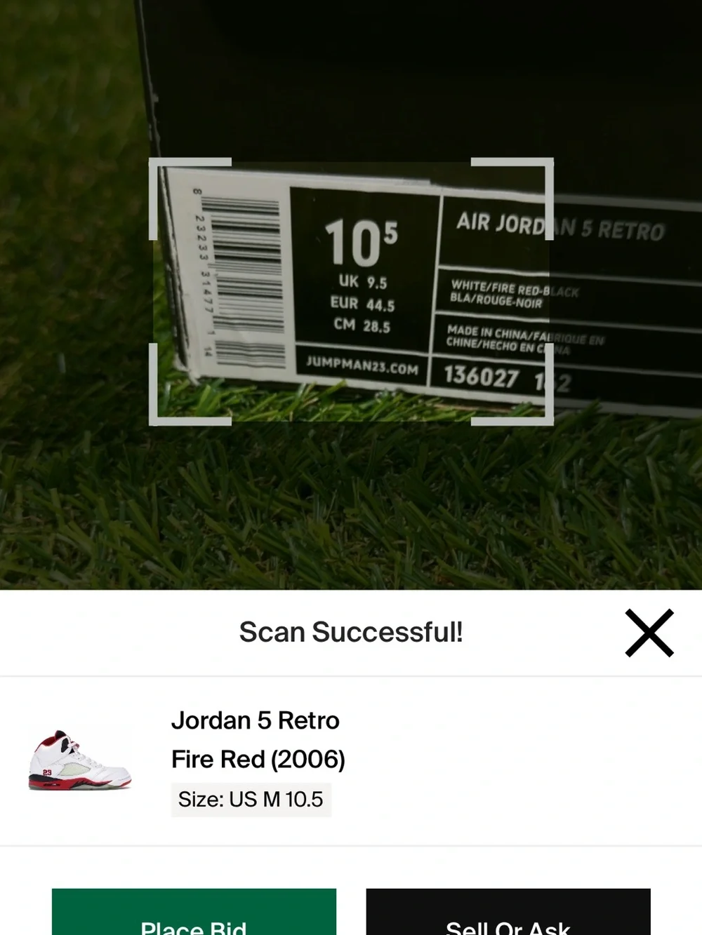 OG BOX And Laces Lock ONLY - Jordan 5 Retro Fire Red (2006) Size: US M 10.5